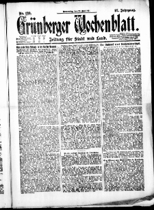 Gr&uuml;nberger Wochenblatt: Zeitung f&uuml;r Stadt und Land, No. 120. ( 26. Mai 1921 )