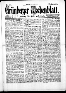 Grünberger Wochenblatt: Zeitung für Stadt und Land, No. 134. ( 11. Juni 1921 )