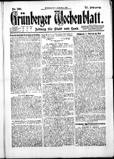 Gr&uuml;nberger Wochenblatt: Zeitung f&uuml;r Stadt und Land, No. 209. ( 7. September 1921 )
