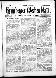 Gr&uuml;nberger Wochenblatt: Zeitung f&uuml;r Stadt und Land, No. 237. ( 9. Oktober 1921 )