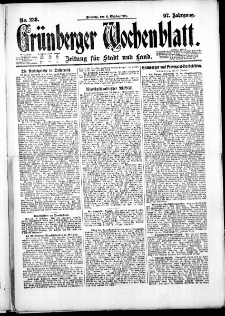 Gr&uuml;nberger Wochenblatt: Zeitung f&uuml;r Stadt und Land, No. 238. ( 11. Oktober 1921 )