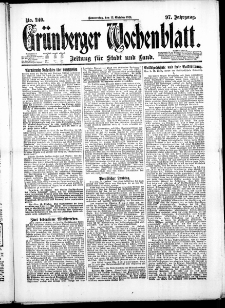 Gr&uuml;nberger Wochenblatt: Zeitung f&uuml;r Stadt und Land, No. 240. ( 13. Oktober 1921 )