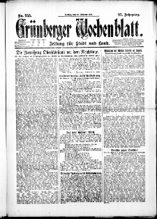Gr&uuml;nberger Wochenblatt: Zeitung f&uuml;r Stadt und Land, No. 253. ( 28. Oktober 1921 )