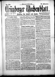 Gr&uuml;nberger Wochenblatt: Zeitung f&uuml;r Stadt und Land, No. 255. ( 30. Oktober 1921 )