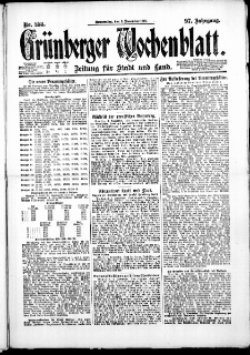 Gr&uuml;nberger Wochenblatt: Zeitung f&uuml;r Stadt und Land, No. 258. ( 3. November 1921 )