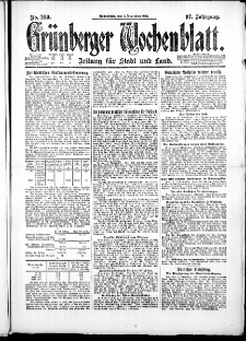 Gr&uuml;nberger Wochenblatt: Zeitung f&uuml;r Stadt und Land, No. 260. ( 5. November 1921 )