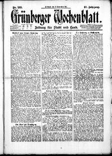 Gr&uuml;nberger Wochenblatt: Zeitung f&uuml;r Stadt und Land, No. 269. ( 16. November 1921 )