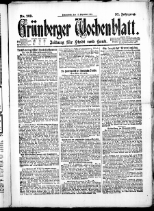 Gr&uuml;nberger Wochenblatt: Zeitung f&uuml;r Stadt und Land, No. 289. ( 10. Dezember 1921 )