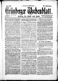 Gr&uuml;nberger Wochenblatt: Zeitung f&uuml;r Stadt und Land, No. 290. ( 11. Dezember 1921 )