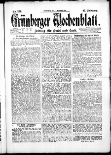 Gr&uuml;nberger Wochenblatt: Zeitung f&uuml;r Stadt und Land, No. 293. ( 15. Dezember 1921 )