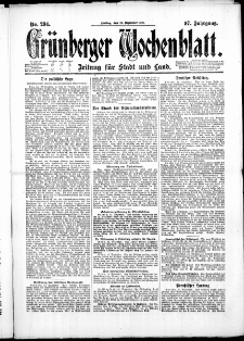Gr&uuml;nberger Wochenblatt: Zeitung f&uuml;r Stadt und Land, No. 294. ( 16. Dezember 1921 )