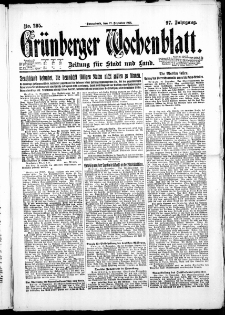Gr&uuml;nberger Wochenblatt: Zeitung f&uuml;r Stadt und Land, No. 295. ( 17. Dezember 1921 )