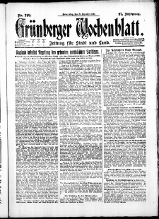 Gr&uuml;nberger Wochenblatt: Zeitung f&uuml;r Stadt und Land, No. 299. ( 22. Dezember 1921 )