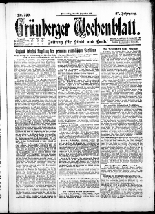 Grünberger Wochenblatt: Zeitung für Stadt und Land, No. 299. ( 22. Dezember 1921 )