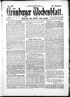Gr&uuml;nberger Wochenblatt: Zeitung f&uuml;r Stadt und Land, No. 300. ( 23. Dezember 1921 )