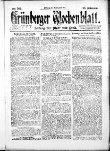 Gr&uuml;nberger Wochenblatt: Zeitung f&uuml;r Stadt und Land, No. 303. ( 28. Dezember 1921 )