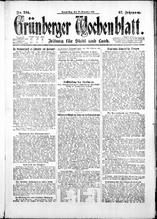 Gr&uuml;nberger Wochenblatt: Zeitung f&uuml;r Stadt und Land, No. 304. ( 29. Dezember 1921 )