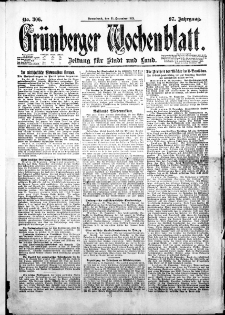 Gr&uuml;nberger Wochenblatt: Zeitung f&uuml;r Stadt und Land, No. 306. ( 31. Dezember 1921 )