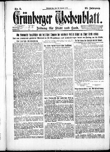 Gr&uuml;nberger Wochenblatt: Zeitung f&uuml;r Stadt und Land, No. 2. ( 4. Januar 1923 )