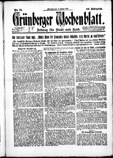 Gr&uuml;nberger Wochenblatt: Zeitung f&uuml;r Stadt und Land, No. 13. ( 17. Januar 1923 )