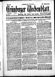 Gr&uuml;nberger Wochenblatt: Zeitung f&uuml;r Stadt und Land, No. 2. ( 4. Januar 1923 )
