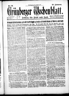Gr&uuml;nberger Wochenblatt: Zeitung f&uuml;r Stadt und Land, No. 17. ( 21. Januar 1923 )