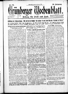 Gr&uuml;nberger Wochenblatt: Zeitung f&uuml;r Stadt und Land, No. 22. ( 27. Januar 1923 )