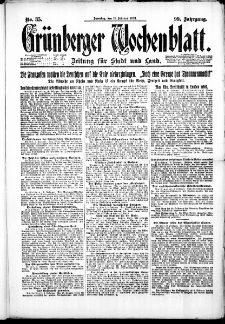 Gr&uuml;nberger Wochenblatt: Zeitung f&uuml;r Stadt und Land, No. 35. ( 11. Februar 1923 )