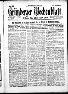 Gr&uuml;nberger Wochenblatt: Zeitung f&uuml;r Stadt und Land, No. 36. ( 13. Februar 1923 )