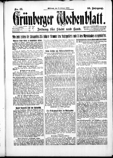 Gr&uuml;nberger Wochenblatt: Zeitung f&uuml;r Stadt und Land, No. 43. ( 21. Februar 1923 )