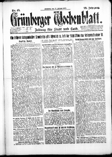 Gr&uuml;nberger Wochenblatt: Zeitung f&uuml;r Stadt und Land, No. 49. ( 28. Februar 1923 )