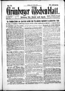 Gr&uuml;nberger Wochenblatt: Zeitung f&uuml;r Stadt und Land, No. 51. ( 2. M&auml;rz 1923 )