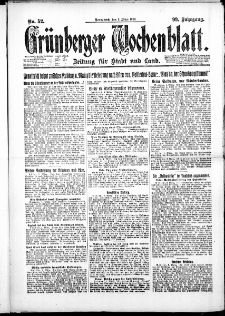 Grünberger Wochenblatt: Zeitung für Stadt und Land, No. 52. ( 3. März 1923 )