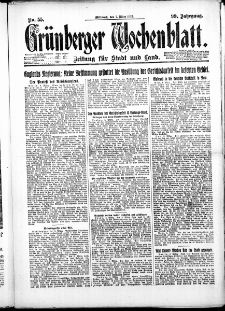 Gr&uuml;nberger Wochenblatt: Zeitung f&uuml;r Stadt und Land, No. 55. ( 7. M&auml;rz 1923 )