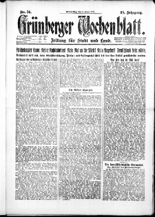 Gr&uuml;nberger Wochenblatt: Zeitung f&uuml;r Stadt und Land, No. 56. ( 8. M&auml;rz 1923 )