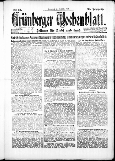 Gr&uuml;nberger Wochenblatt: Zeitung f&uuml;r Stadt und Land, No. 58. ( 10. M&auml;rz 1923 )