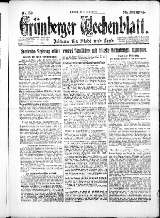 Gr&uuml;nberger Wochenblatt: Zeitung f&uuml;r Stadt und Land, No. 59. ( 1. M&auml;rz 1923 )