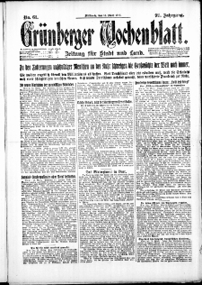 Grünberger Wochenblatt: Zeitung für Stadt und Land, No. 61. ( 14. März 1923 )