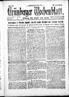 Gr&uuml;nberger Wochenblatt: Zeitung f&uuml;r Stadt und Land, No. 60. ( 13. M&auml;rz 1923 )