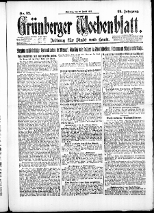 Gr&uuml;nberger Wochenblatt: Zeitung f&uuml;r Stadt und Land, No. 82. ( 10. April 1923 )