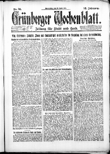 Gr&uuml;nberger Wochenblatt: Zeitung f&uuml;r Stadt und Land, No. 90. ( 19. April 1923 )