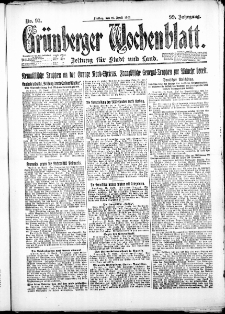 Gr&uuml;nberger Wochenblatt: Zeitung f&uuml;r Stadt und Land, No. 97. ( 27. April 1923 )