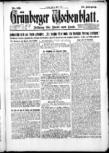 Gr&uuml;nberger Wochenblatt: Zeitung f&uuml;r Stadt und Land, No. 103. ( 4. Mai 1923 )