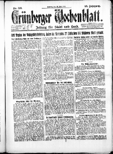 Gr&uuml;nberger Wochenblatt: Zeitung f&uuml;r Stadt und Land, No. 110. ( 13. Mai 1923 )