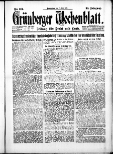 Gr&uuml;nberger Wochenblatt: Zeitung f&uuml;r Stadt und Land, No. 113. ( 17. Mai 1923 )