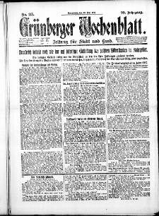 Gr&uuml;nberger Wochenblatt: Zeitung f&uuml;r Stadt und Land, No. 115. ( 19. Mai 1923 )