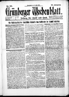 Gr&uuml;nberger Wochenblatt: Zeitung f&uuml;r Stadt und Land, No. 120. ( 26. Mai 1923 )