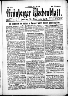 Gr&uuml;nberger Wochenblatt: Zeitung f&uuml;r Stadt und Land, No. 126. ( 2. Juni 1923 )