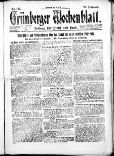 Gr&uuml;nberger Wochenblatt: Zeitung f&uuml;r Stadt und Land, No. 129. ( 6. Juni 1923 )