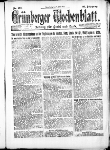 Gr&uuml;nberger Wochenblatt: Zeitung f&uuml;r Stadt und Land, No. 132. ( 9. Juni 1923 )